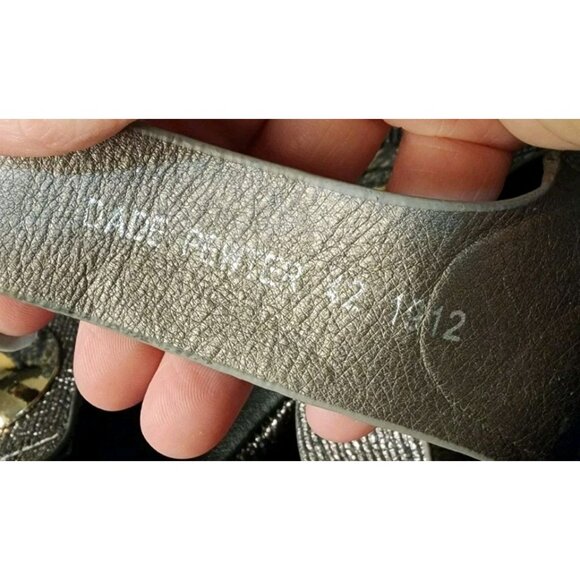 Patrizia By Spring Step Dade Sandals Size 42 US 10.5-11 Pewter Heels Ankle Strap - Picture 11 of 11